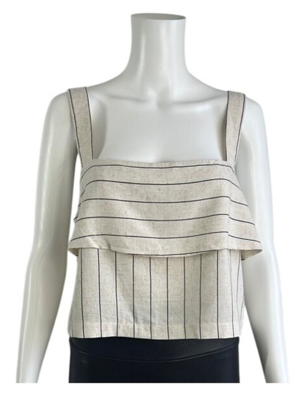 Avec Les Filles Shell Top with Black Stripes - S
